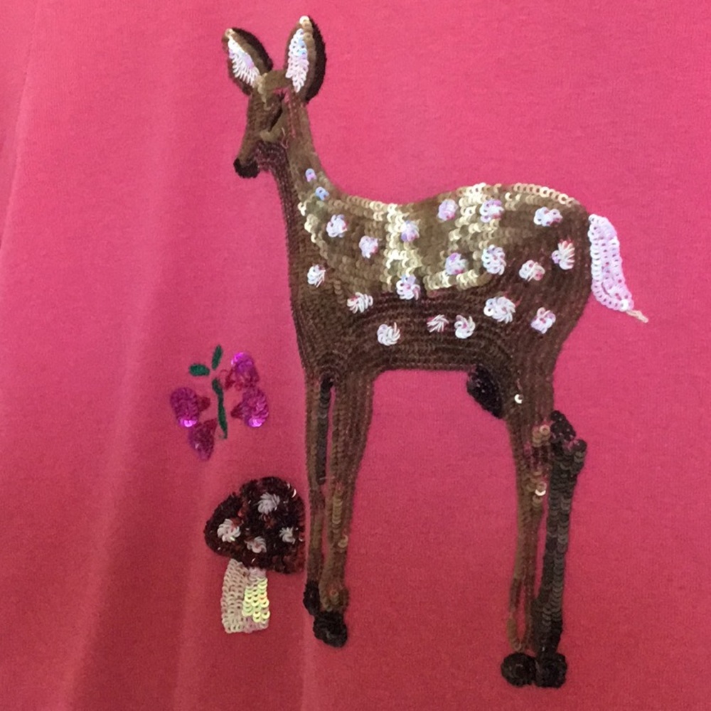 MINI BODEN Sequin Deer Shirt Size 9-10 - Picture 7 of 10